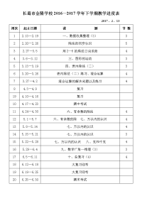 二年级下册数学教学进度计划表.doc