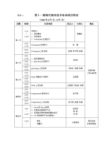 附件1第十一期现代教育技术培训班日程表.doc