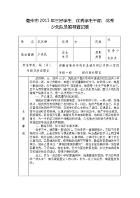 亳州市2015年优秀学生干部、优秀少先队员推荐登记表 (1).doc