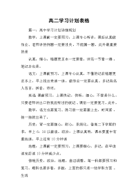 高二学习计划表格.doc