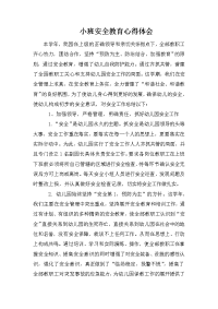 小班安全教育心得体会.doc