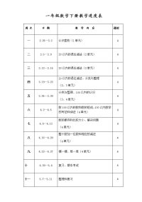 一年级数学下册教学进度计划表.docx