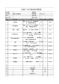 帆船广告灯箱制作预算表Excel模板.doc