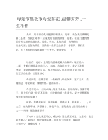 母亲节黑板报母爱如花,温馨芬芳,一生相伴文字稿.docx