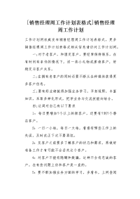 销售经理周工作计划表格式.docx