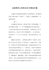 远程教育心得体会范文.docx