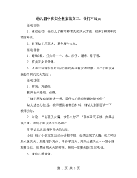 幼儿园中班安全教案范文三：我们不玩火.doc