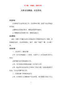 大班安全教案：安全用电   可下载  可修改  优质文档.doc