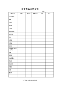 最新日常用品采购清单.doc