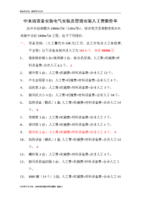 安装人工费报价单一次修改调整(1)教学内容.doc