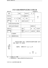 卫生专业技术资格考试合格人员登记表教学资料.doc