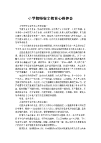 小学教师安全教育心得体会.docx