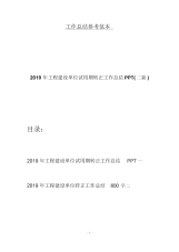2019年工程建设单位试用期转正工作总结PPT(二篇).docx