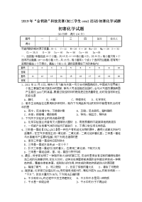 2019年“金钥匙”科技竞赛(初三学生cesl活动)初赛化学试题.doc