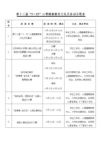 第十三届5·25心理健康教育文化月活动日程表.doc