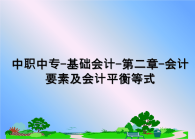 最新中职中专-基础会计-第二章-会计要素及会计平衡等式课件PPT.ppt