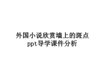 最新外国小说欣赏墙上的斑点ppt导学课件分析课件PPT.ppt