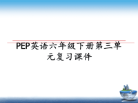 最新PEP英语六年级下册第三单元复习课件PPT课件.ppt