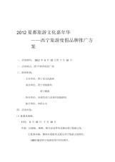 专题一：西宁旅游度假品牌推广方案.docx