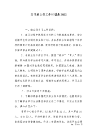 实习班主任工作计划表2022.doc