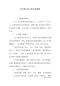 实习班主任工作计划表格.doc