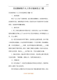 历史教研组个人工作计划表三篇.docx