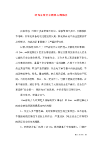 电力系统安全教育心得体会