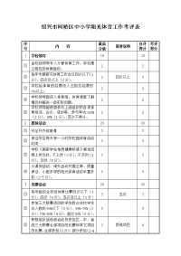 绍兴市柯桥区中小学阳光体育工作考评表