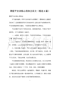 【实用心得体会范文】暑假安全教育心得体会范文（精选5篇）