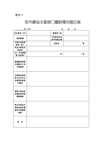 区市建设主管部门履职情况执法检查登记表