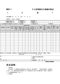 新个人所得税自行纳税申报表A表及填表说明