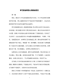 学习安全教育心得体会范文