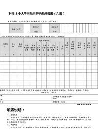 新个人所得税自行纳税申报表(A表)及填表说明