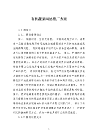 有机蔬菜网络推广方案