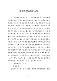 羊奶粉市场推广方案