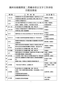 湖州市迎接国家二类城市语言文字工作评估日程安排表