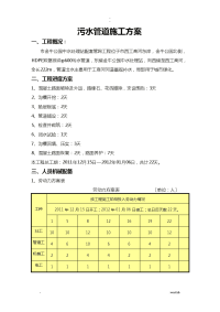 污水管道施工组织设计