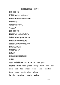 英语音标表及发音举例