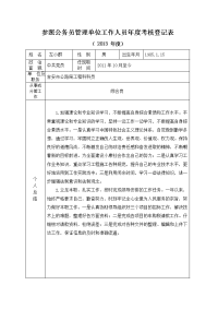 参照公务员管理单位工作人员年度考核登记表