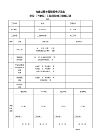 市政给排水管道验收记录表-