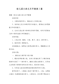 幼儿园大班元旦节教案三篇