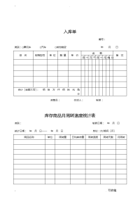 仓库管理表格出入库