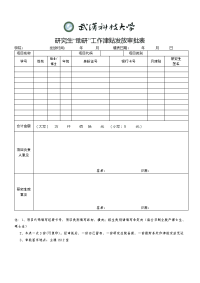 武汉科技大学研究生助研津贴发放登记表