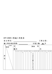 KTV、夜场装修工程施工进度表