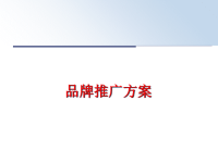 最新品牌推广方案精品课件