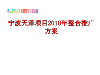 最新宁波天泽项目整合推广方案ppt课件