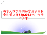 最新山东无棣滨海国际家居项目租金沟通方案58p广告推广方案ppt课件