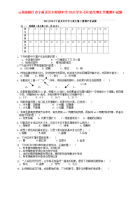 云南省丽江市宁蒗县贝尔希望中学2020学年七年级生物上学期期中试题（无答案）