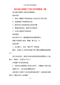 幼儿园小班端午节语言经典教案三篇