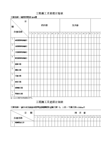 工程施工进度计划表